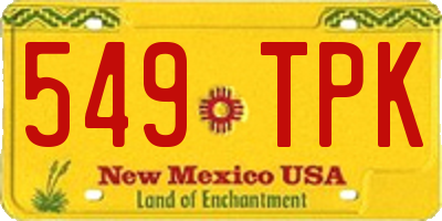 NM license plate 549TPK