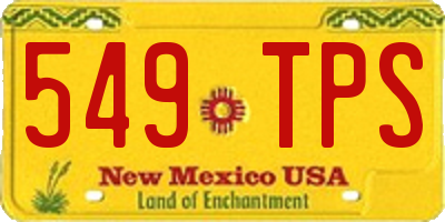 NM license plate 549TPS
