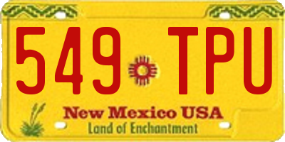 NM license plate 549TPU