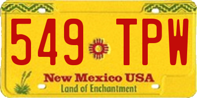 NM license plate 549TPW