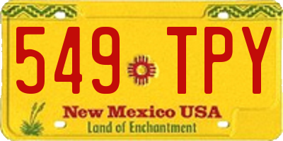 NM license plate 549TPY