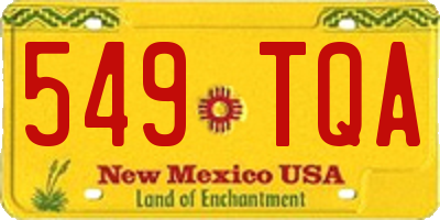 NM license plate 549TQA