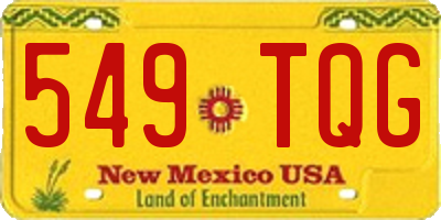 NM license plate 549TQG