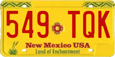 NM license plate 549TQK