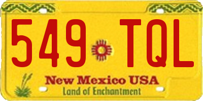 NM license plate 549TQL