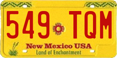 NM license plate 549TQM