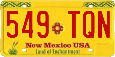 NM license plate 549TQN