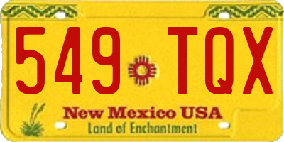 NM license plate 549TQX
