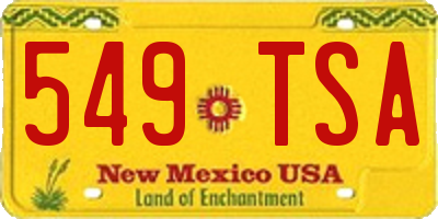 NM license plate 549TSA