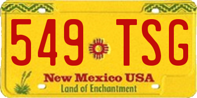 NM license plate 549TSG