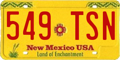 NM license plate 549TSN