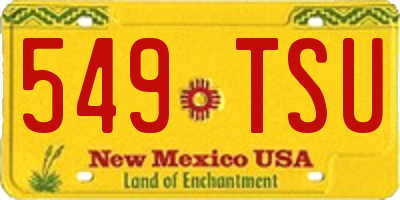 NM license plate 549TSU