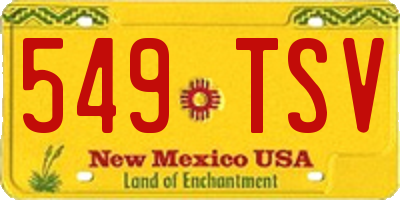 NM license plate 549TSV
