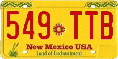 NM license plate 549TTB