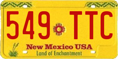 NM license plate 549TTC