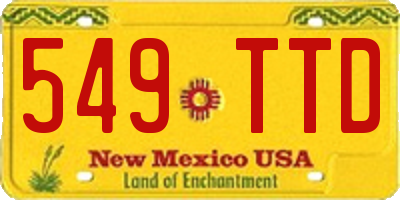 NM license plate 549TTD