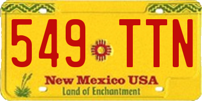 NM license plate 549TTN