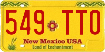 NM license plate 549TTO