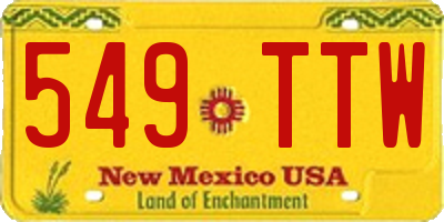 NM license plate 549TTW