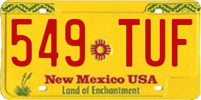 NM license plate 549TUF