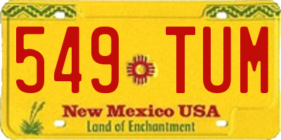 NM license plate 549TUM