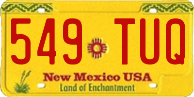 NM license plate 549TUQ
