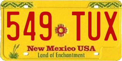 NM license plate 549TUX