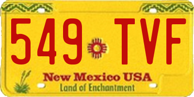 NM license plate 549TVF
