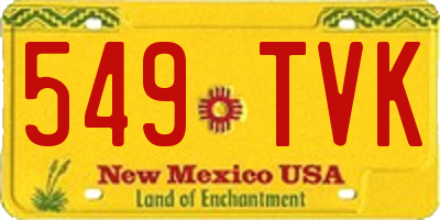 NM license plate 549TVK