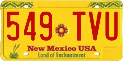 NM license plate 549TVU