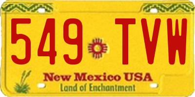 NM license plate 549TVW
