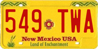 NM license plate 549TWA
