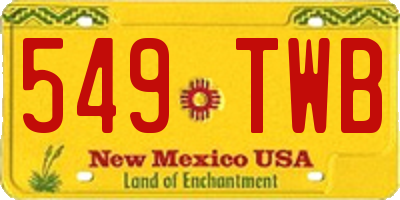 NM license plate 549TWB