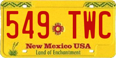 NM license plate 549TWC