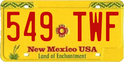 NM license plate 549TWF