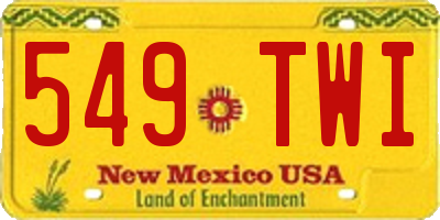 NM license plate 549TWI