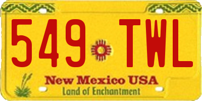 NM license plate 549TWL