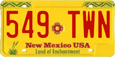 NM license plate 549TWN
