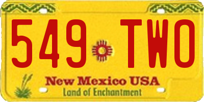 NM license plate 549TWO