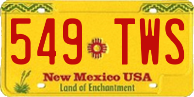 NM license plate 549TWS