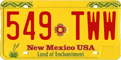 NM license plate 549TWW