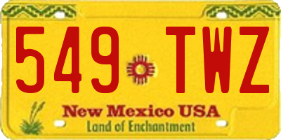 NM license plate 549TWZ