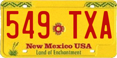 NM license plate 549TXA