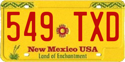 NM license plate 549TXD
