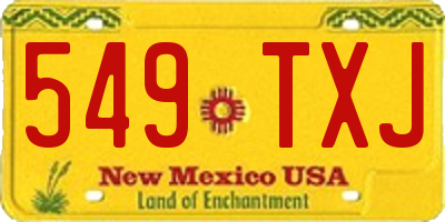 NM license plate 549TXJ