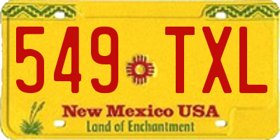 NM license plate 549TXL