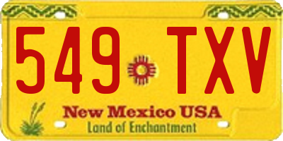 NM license plate 549TXV
