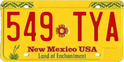 NM license plate 549TYA