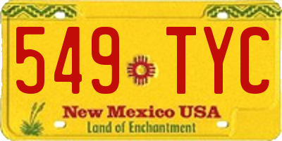 NM license plate 549TYC