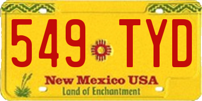 NM license plate 549TYD